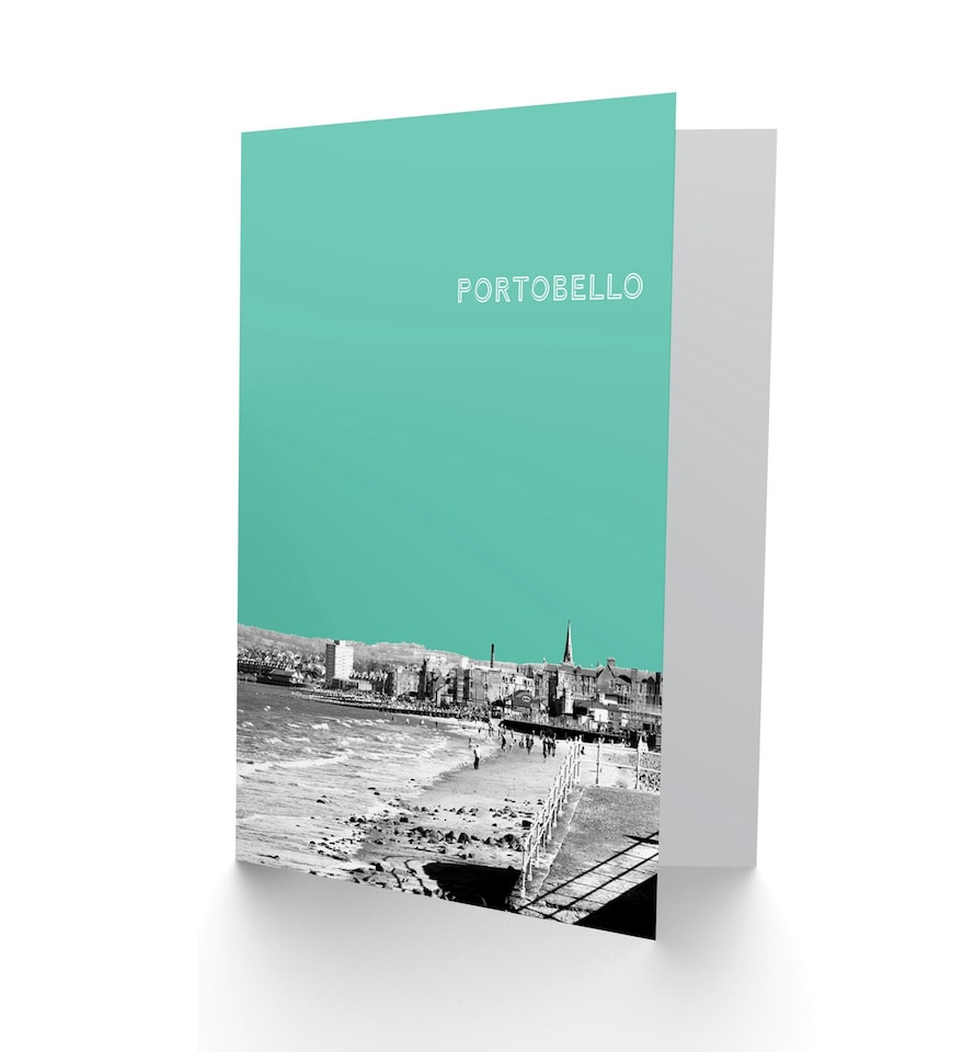 image 1 of Portobello Edinburgh Scottish Landmark Teal Scottish Scotland Card