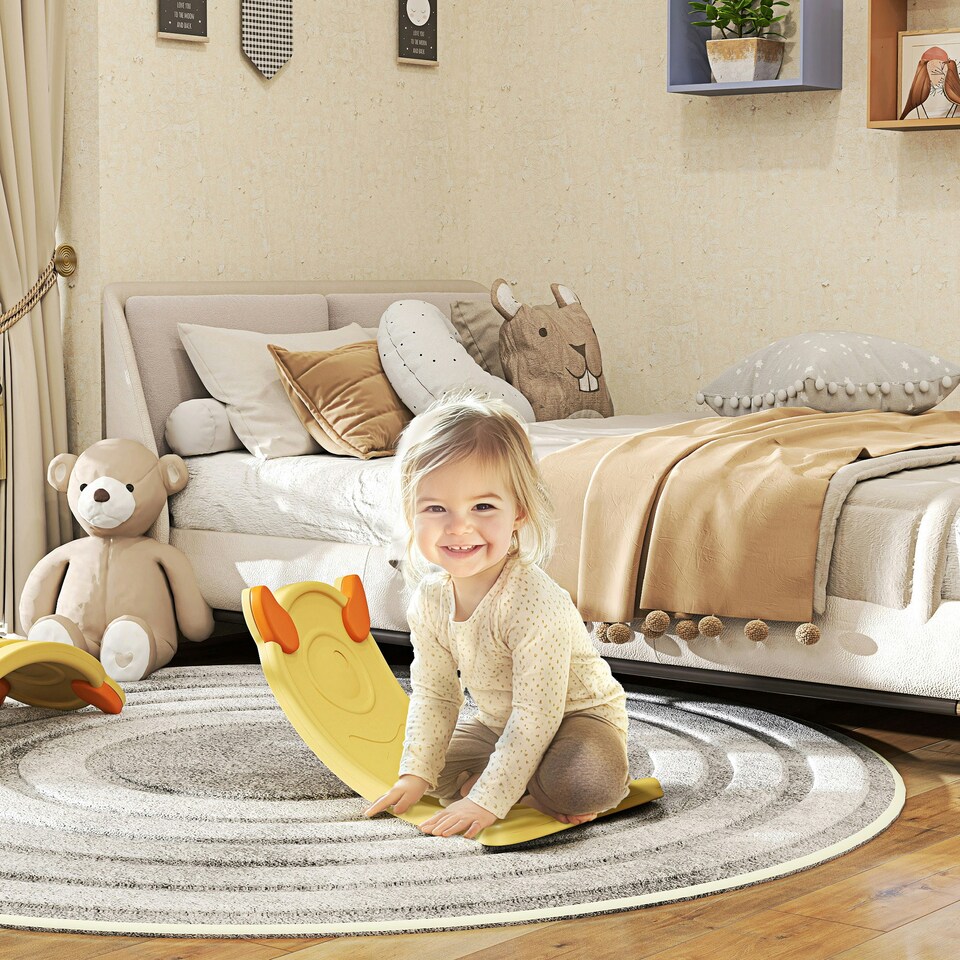 image 1 of AIYAPLAY Balance Board for Kids Balance Training & Sensory Play, Yellow