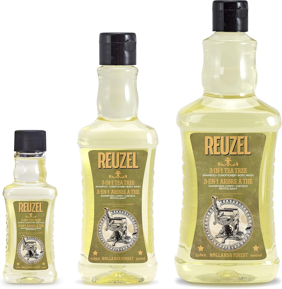 image 1 of Reuzel 3In1 Tea Tree Shampoo Cleanses Hair and Body Soothes and Moisturizes Your Skin and is Ideal for Overall Scalp Care Rinses Clean and Can Be Used Daily Vegan Formula 1000 ml