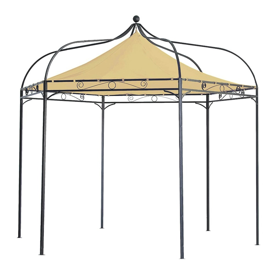 image 1 of Harlington Deluxe Steel Frame Gazebo With Roof Canopy In Sand