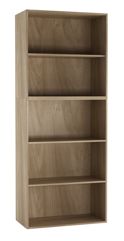 image 1 of Wide 5-Tier Bookcase | Brown | 1