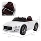 image 5 of HOMCOM Bentley GT Licensed 12V Electric Car for Kids, Kid's Electric Ride on with Remote Control, Ride on Car with LED Lights, Music, for 3-5 Years, White
