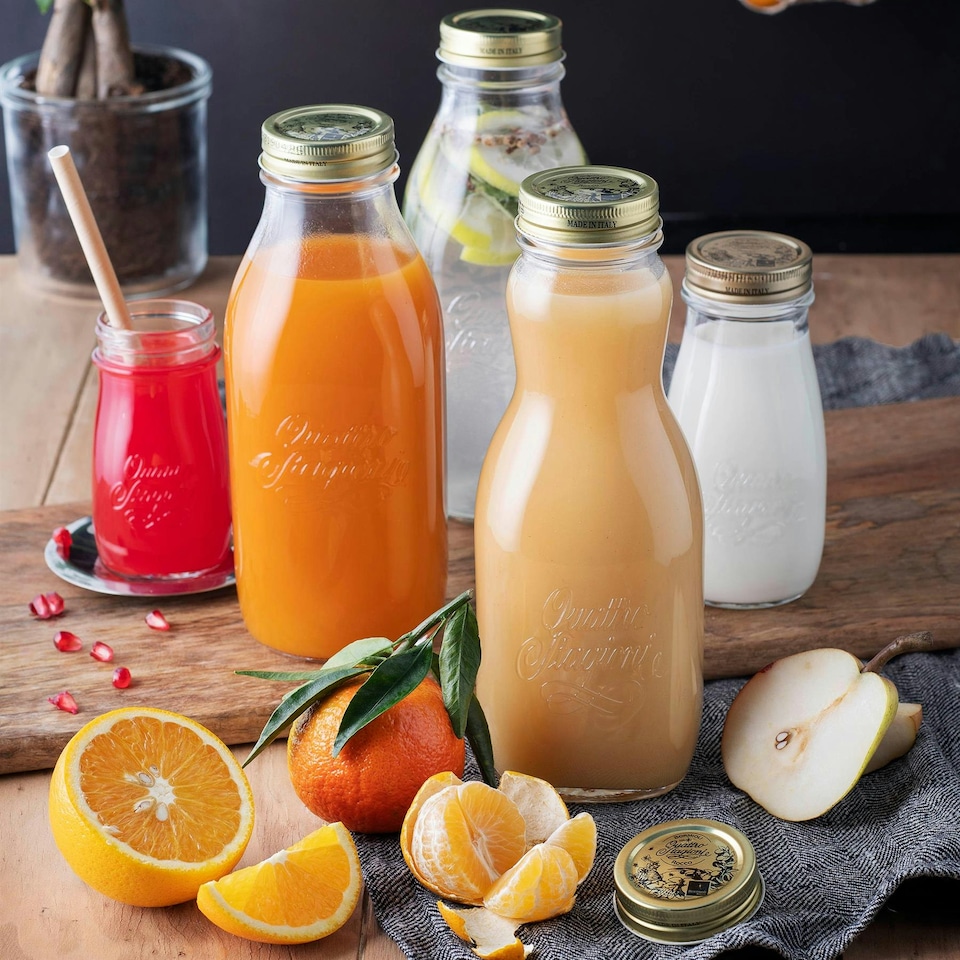 image 1 of Bormioli Rocco Quattro Stagioni Glass Juice Bottle with Screw Top Lid - 1L Clear | One Size
