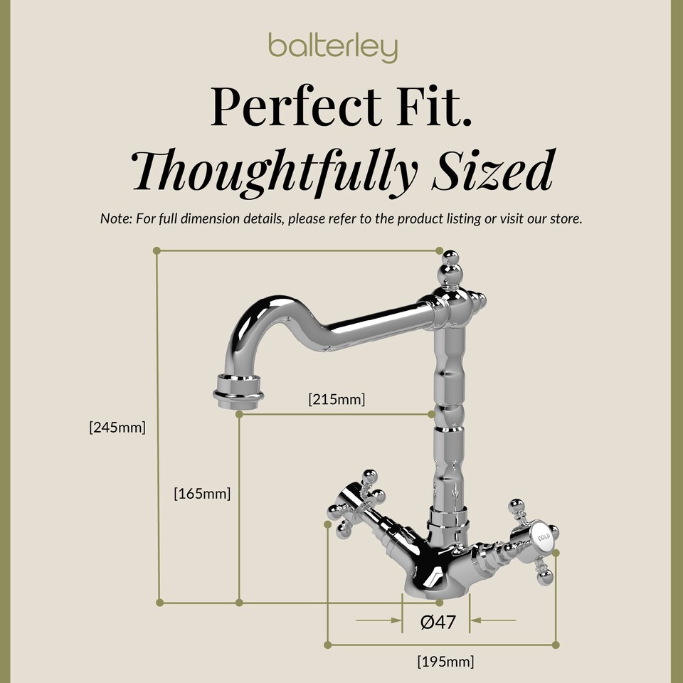 image 1 of Traditional French Classic Kitchen Sink Mono Mixer Tap - Chrome | Silver | Chrome | 1