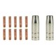 image 1 of Cebora 130 & 110 / Snap On 130 2x Shroud / Nozzle & 10x 0.8mm Welding Tips