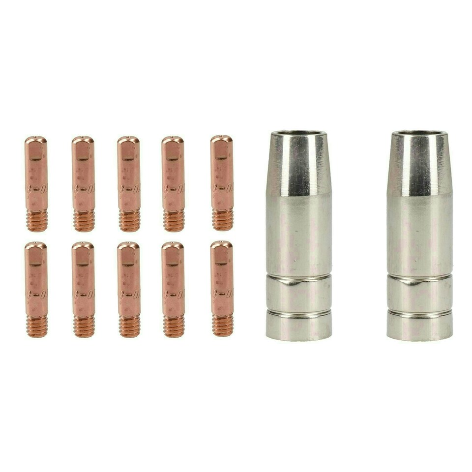 image 1 of Cebora 130 & 110 / Snap On 130 2x Shroud / Nozzle & 10x 0.8mm Welding Tips