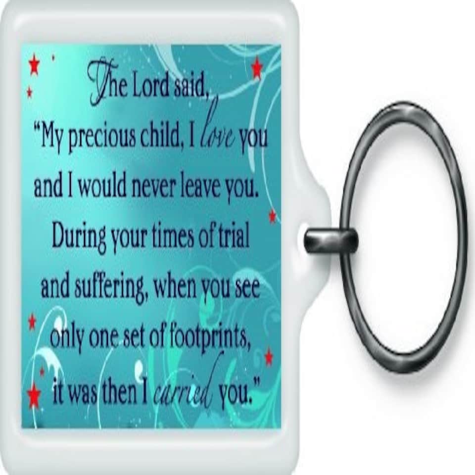 image 1 of FootPrint Sentimental Keyring - Birthday Christmas Gift