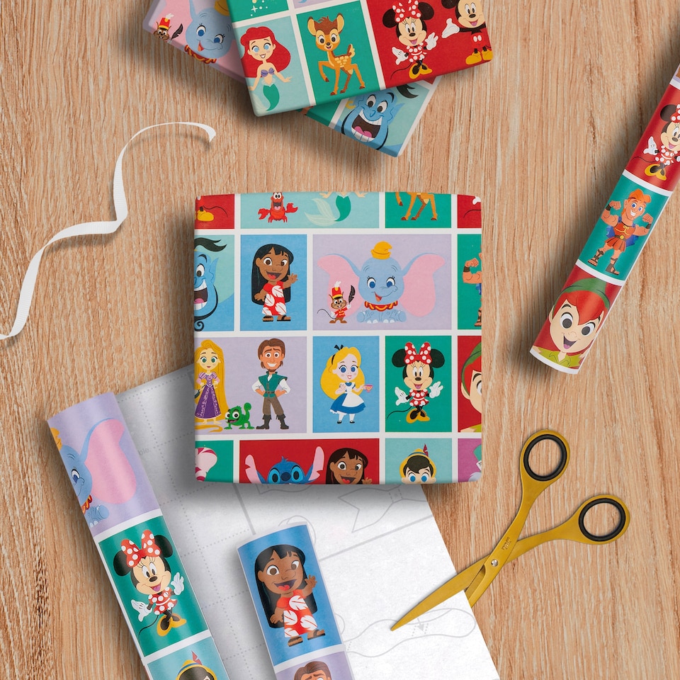 image 1 of Hallmark 6M Wrapping Paper - 3 X 2M Rolls - Disney Characters Design