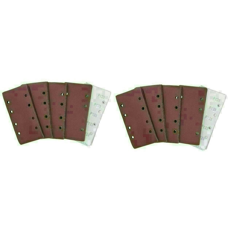 image 1 of Hook + Loop 1/3 Sheet Sanding Sander Sandpaper Pads 120 Grit 100 Pack