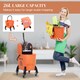 image 3 of HOMCOM 26L Mop Bucket with Wringer, Mop Bucket on Wheels with Carry Handle, Mop Holder, Plastic Body for Household, Orange