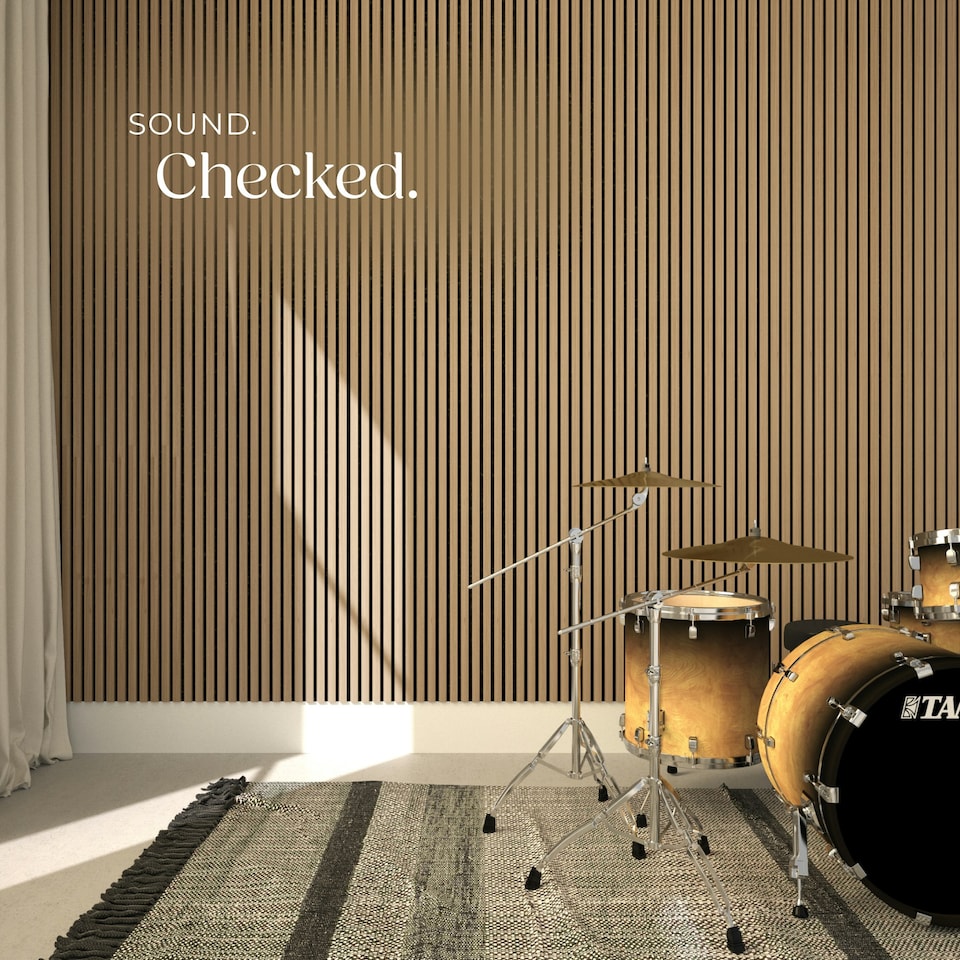image 1 of Acoustic Wall Panels - wood effect, thick felt, easy to install - Light Oak, Set of 2