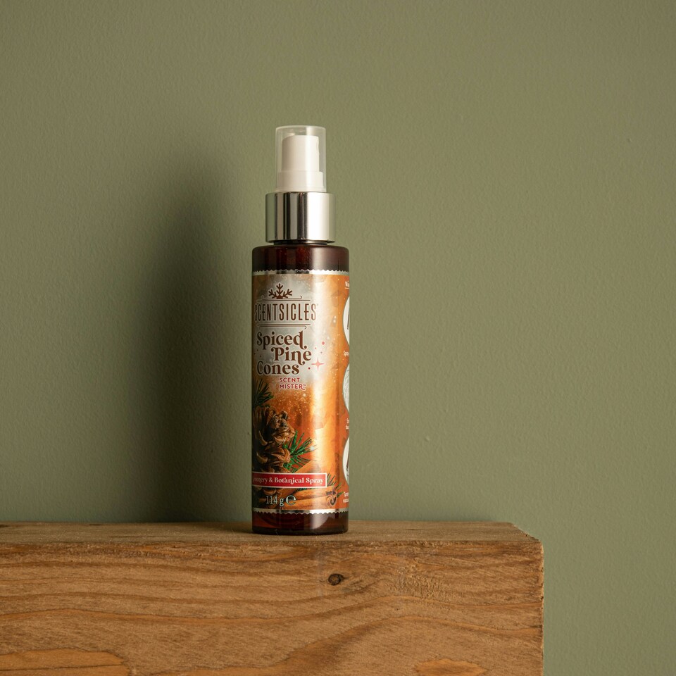 image 1 of 114ml Spiced Pinecone Scentsicles Christmas Decoration Spray Mist