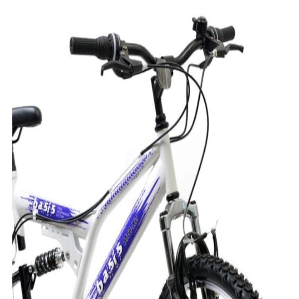 image 1 of Basis 2 Full Suspension Mountain Bike 26in Wheel, 18 Speed - White Purple
