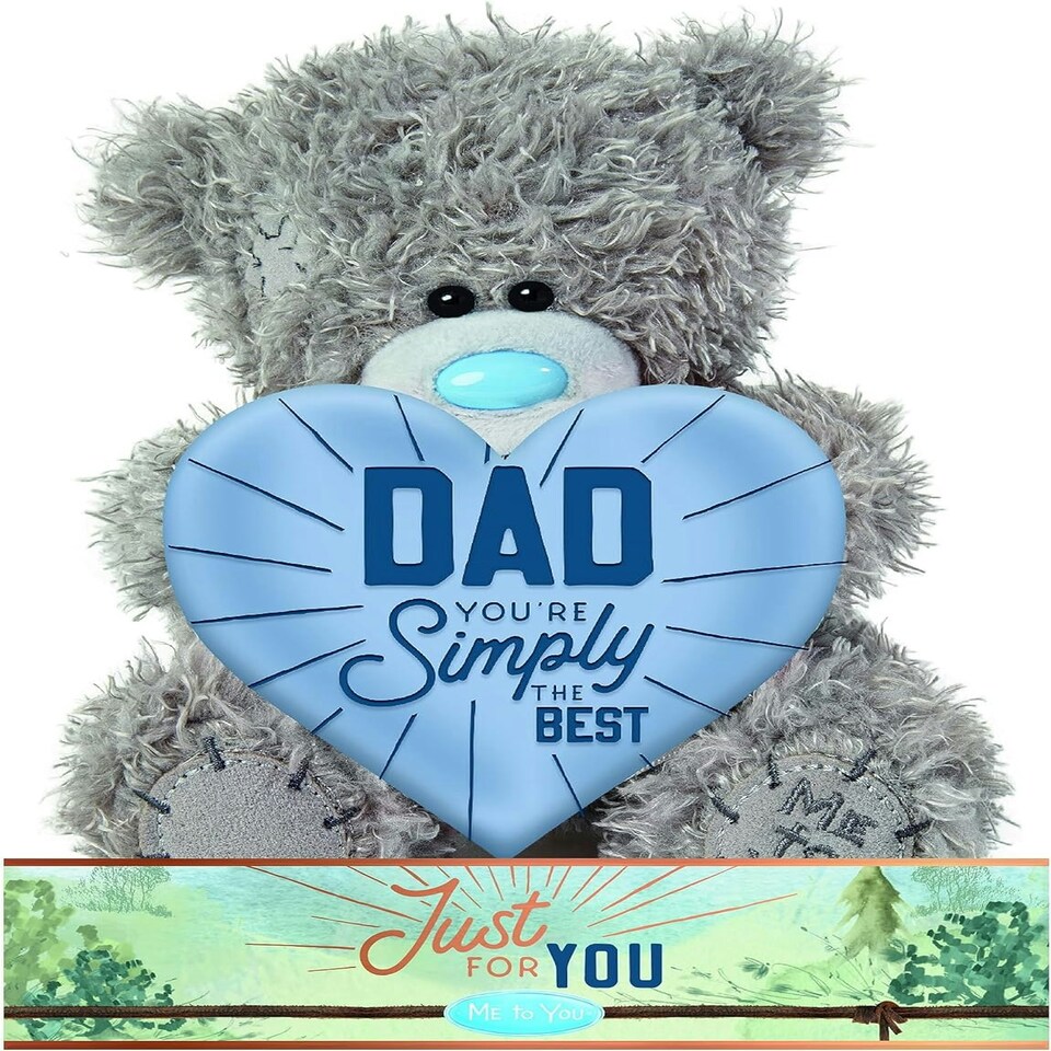 image 1 of Me to You Tatty Teddy Father's Day Bear Holding 'Dad You're Simply the Best' Heart