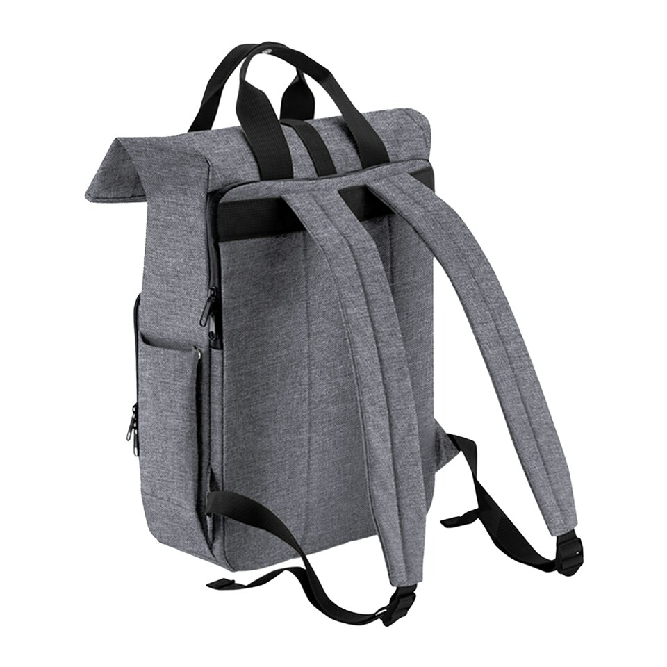 image 1 of Bagbase Roll Top Twin Handle Laptop Bag - Grey Marl - One Size