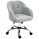 image 1 of HOMCOM Fluffy Vanity Chair for Desk, with Height Adjustable, Wheels, Grey