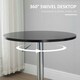 image 4 of HOMCOM Round Height Adjustable Bar Table Counter Pub Desk Metal Base Black