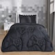 image 1 of OHS Quilted Embossed Patterned Soft Plump Coverless 7.5 Tog Washable Duvet Cover and Pillowcase Bedding Set Black | Gaming | Single