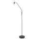 image 1 of Traditional Reading Floor Lamp in Matte Black with Toggle Switch and Glass Shade | Black