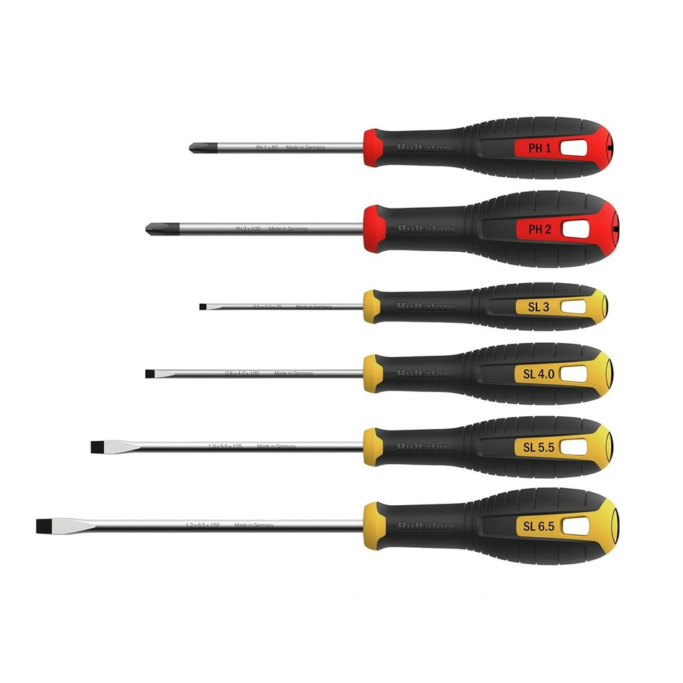 image 1 of Hultafors Phillips & Slotted Screwdriver Set, 6 Piece - Multi Colour - One Size