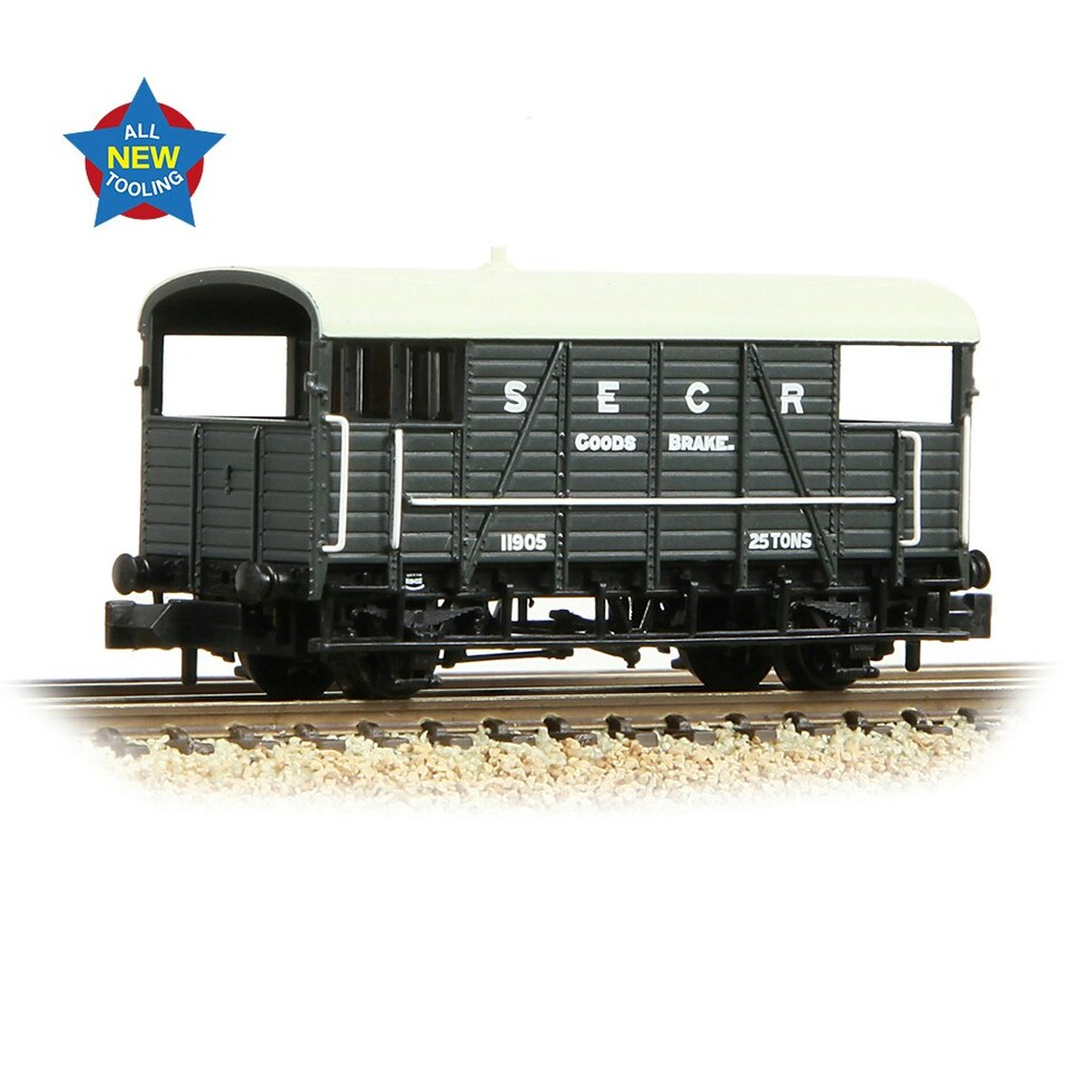 Graham Farish 25t Dance Hall Brake Van SE&CR Grey 11905