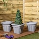 image 2 of Wham Vista 4 x 40cm Square Plastic Garden Planters | Grey | Upcycle Grey
