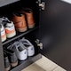 image 7 of Shoe Storage Cabinet Cupboard  2 Door Hallway Organiser Compact Space Saver | Black
