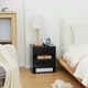 image 8 of HOMCOM Floating Bedside Table Set of 2 Wall Mounted Nightstand W/ Drawer Black