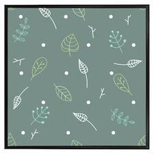 Hand drawn leaves (Picutre Frame) Black | L