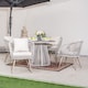 image 2 of Direct Wicker Outdoor Garden Iron Woven Round Dining Table Set with Four Chairs