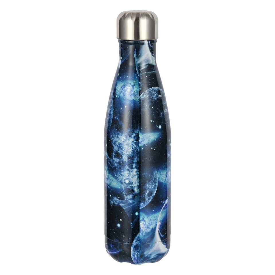 image 1 of Thermal Water Bottle Multi Moon Print | Blue Stainless Steel Leak Proof Bottle | Blue | Blue | One Size | 1