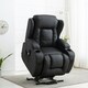 image 8 of Caesar Dual Motor Rise Recliner Bonded Leather Heat And Massage Chair (Black)