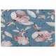 image 1 of Pink Flowers On Blue Rug | Multi
