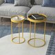 image 2 of HOMCOM Nesting Coffee Tables Set of 2 Modern Gold End Tables Gold