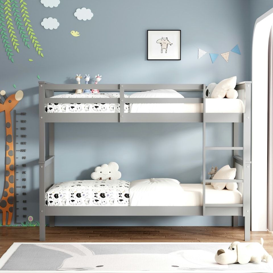 image 1 of Oliver Grey Single Wooden Bunk Bed