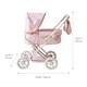 image 4 of Teamson Kids 2-in-1 Classic Doll Stroller in Beige with Removable Bassinet, Adjustable Canopy, Storage Basket & Bag