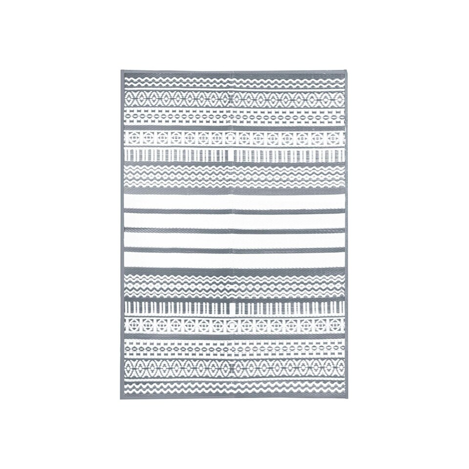 image 1 of Charles Bentley Tribal 100% Weatherproof Indoor/Outdoor Rug Grey 170x120cm