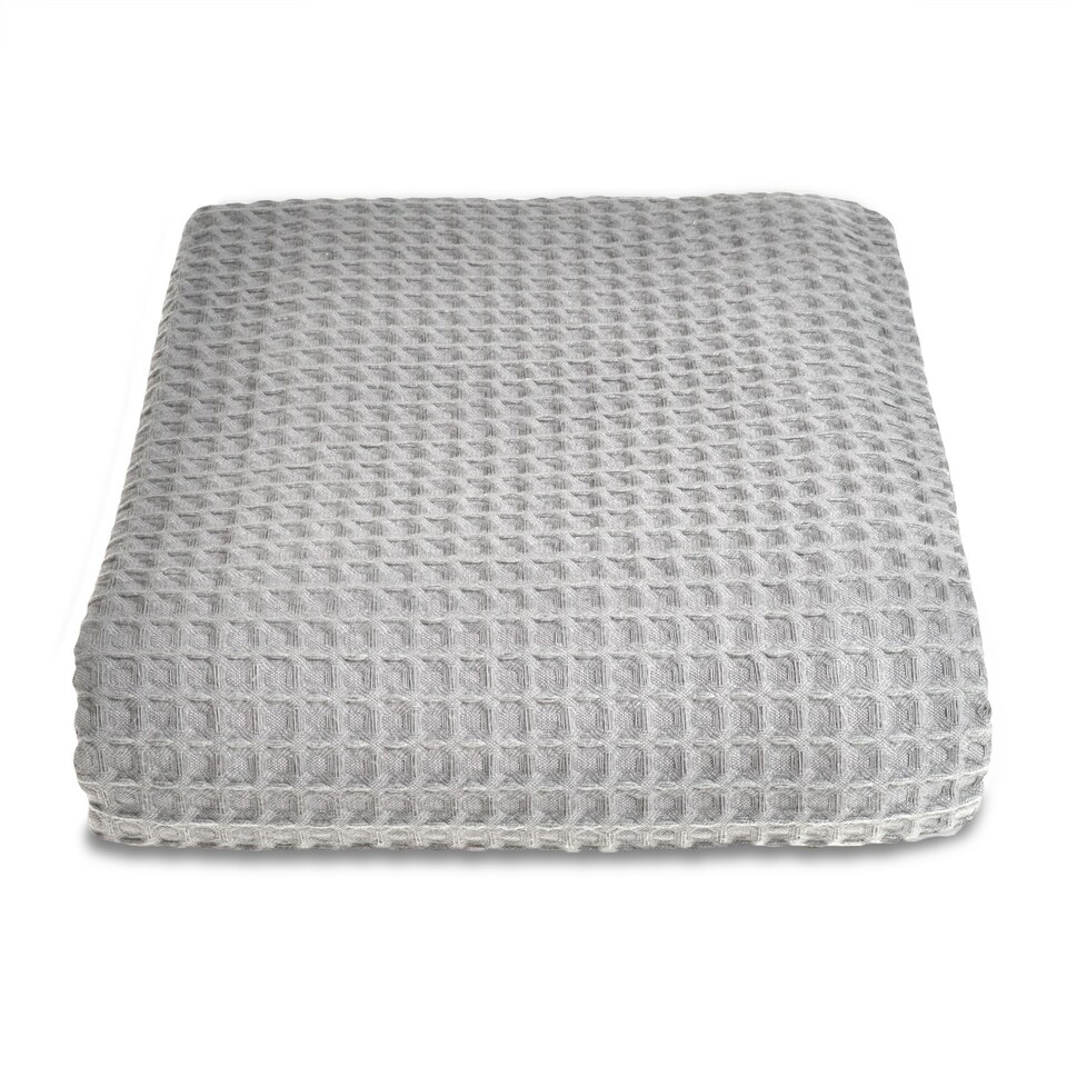 image 1 of Waffle Throw Blanket 225 x 250cm - Dove Grey