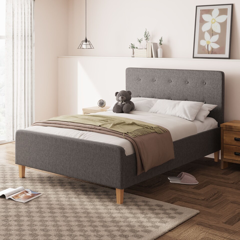 image 1 of Ashbourne Ottoman Storage Bed Double Dark Grey | Grey | Dark Grey