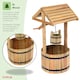 image 3 of Garden Wooden Wishing Well Flower Planter Ornamental Plant Pot | Brown