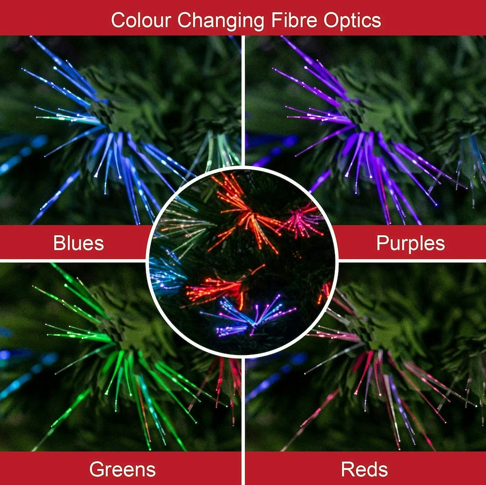 image 1 of 4ft Green Fibre Optic Christmas Tree | Multi | 4ft