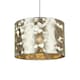 image 1 of Elin Textured Cylinder Shade with Trim Gold Trimmed Silver Shade