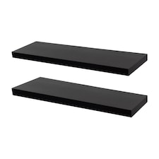 Harbour Housewares Modern Floating Wall Shelves - 80cm - Black - Pack of 2