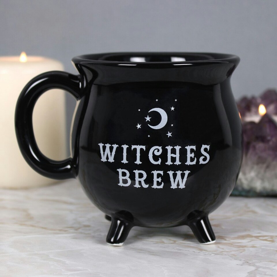 image 1 of Witches Brew Cauldron Shaped Mug - Black