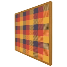Orange check pattern (Picture Frame) Brown | Oak | L