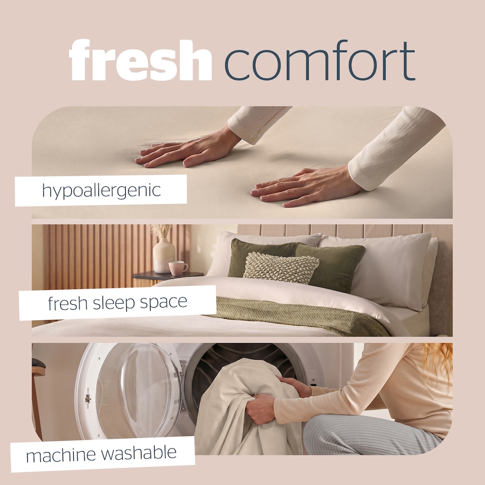 image 1 of Silentnight Supersoft Perfect Fit Fitted Sheet, Natural