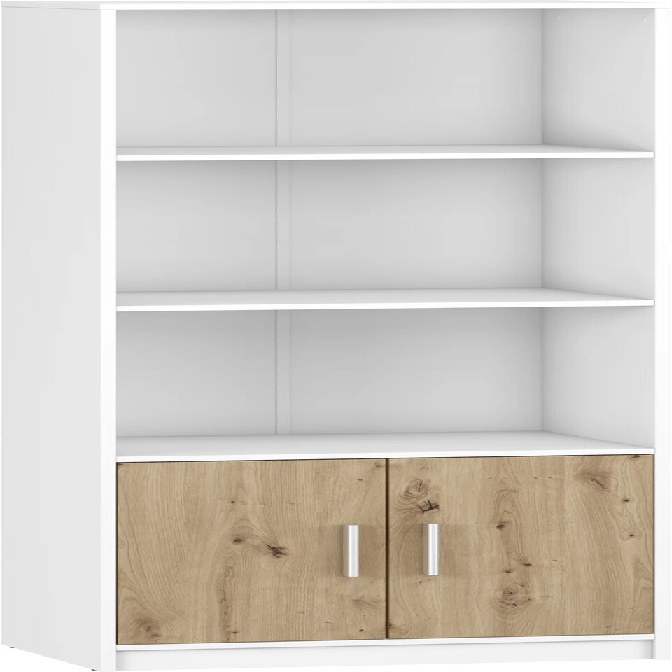 image 1 of Bookcase Klio White - Artizan Oak (2 boxes) White