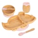 image 1 of Tiny Dining 5pc Bamboo Dinosaur Baby Weaning Set - Pastel Pink