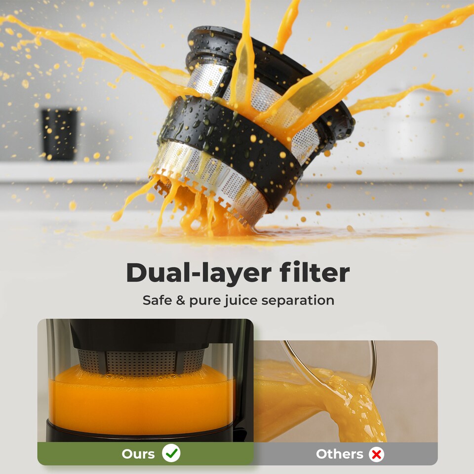 image 1 of Spector Slow Juicer Quiet Cold Press Easy Clean Household Juice Extractor