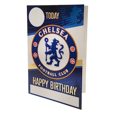 Chelsea FC Birthday Card With Stickers - Blue/Gold/White - 22cm x 15cm